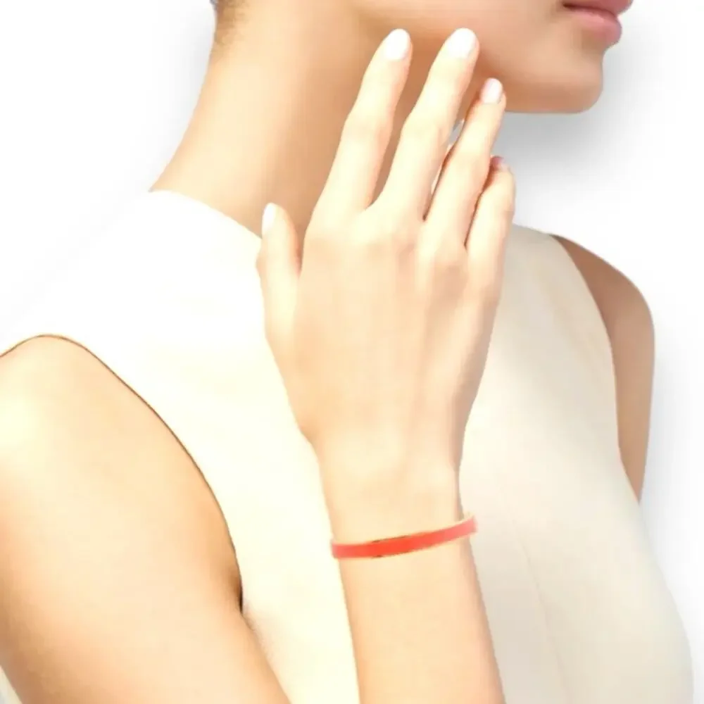 Kate Spade New York Sparks Fly Enamel Bangle Bracelet Coral Gold Tone - Picture 7 of 7